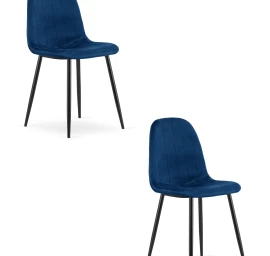 Padva Kėdė - Tamsiai Mėlynas Aksomas / Juodos Kojos X 2