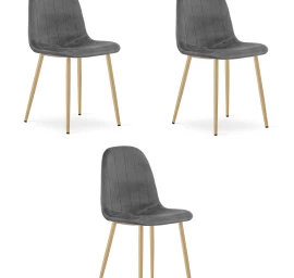 Padva Kėdė - Tamsiai Pilkas Aksomas / ąžuolinės Kojos X 3