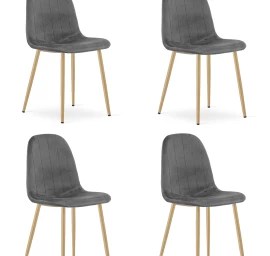 Padva Kėdė - Tamsiai Pilkas Aksomas / ąžuolo Kojos X 4