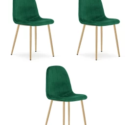 Padva Kėdė - žalias Aksomas / ąžuolinės Kojos X 3