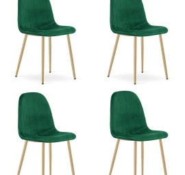 Padva Kėdė - žalias Aksomas / ąžuolinės Kojos X 4