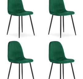 Padva Kėdė - žalias Aksomas / Juodos Kojos X 4