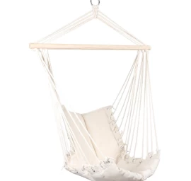 Pakabinama Braziliška Sėdynė Hamak 100x50cm Nature Su Push Cuff White