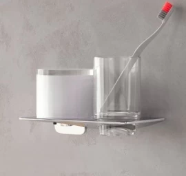 Pakabinamas skysto muilo dozatorius su stikline Emco ART chromas, 163100102