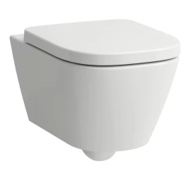 Pakabinamas unitazas Laufen MEDA rimless silent flush, baltas su LCC H8201104000001