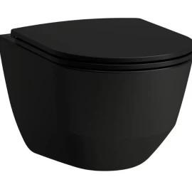 Pakabinamas unitazas Laufen Pro New Rimless su SC Slim dangčiu, juodas matinis, H8669577160001
