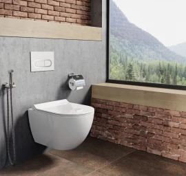 Pakabinamas WC Ravak Uni Chrome RimOff set, baltas, X03081