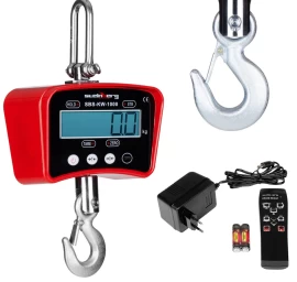 Pakabinamos Kablinės Svarstyklės Su Nuotolinio Valdymo Pulteliu Iki 1 Tonos 1t Lcd Raudonos Spalvos Pakabinamos Kablinės Svarstyklės Su Nuotolinio Valdymo Pulteliu Iki 1 Tonos 1t Lcd Raudonos Spalvos