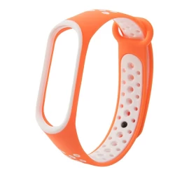 Pakaitinis Silikoninis Dirželis Xiaomi Mi Band 4 / Mi Band 3 Dots Oranžinės Ir Baltos Spalvos Pakaitinis Silikoninis Dirželis Xiaomi Mi Band 4 / Mi Band 3 Dots Oranžinės Ir Baltos Spalvos