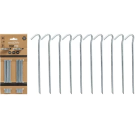Palapinės Smeigtukai 17cm Kpl. 10vnt. Metalinių Raudonųjų Skardžių