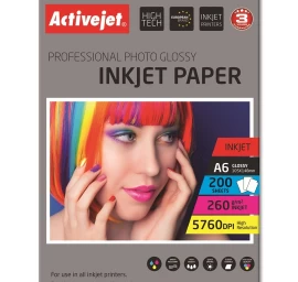 Paper photo Activejet AP6-260GR200 (A6; 200 pcs)