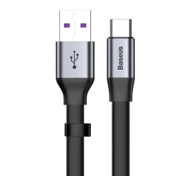 Paprastas Plokščias Usb-c 5a 40w Greitojo įkrovimo 3.0 Qc 3.0 Kabelis 23 Cm Pilkos Spalvos