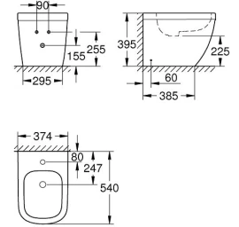 Pastatoma bidė Grohe Euro Ceramic, balta