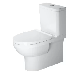 Pastatomas klozetas Duravit Durastyle Rimless su bakeliu ir soft close dangčiu, baltas