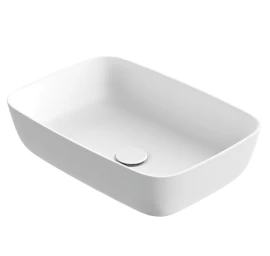 Pastatomas Xonyx™ lieto akmens praustuvas Balteco NEO R 54x38x14 cm, baltas matinis