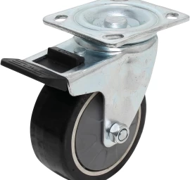 Pasukamas fiksuojamas ratukas su tvirtinimo plokšte BGS Technic 4110-2 | 125MM