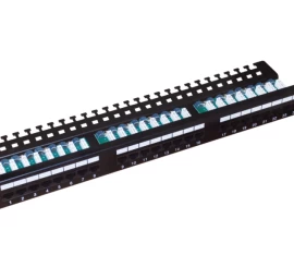 Patch panel A-LAN z półką, czarny PK013 (1U; 19; 5e; U/UTP; 24xRJ-45)