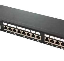 Patchpanel Cat6a 19&amp;#039; 24 Prievadai, Stp, Juodos Spalvos