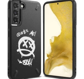 Patvarus Dėklas Galaxy S22+ Onyx Design Graffiti Black