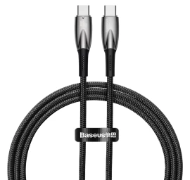 Patvarus Lankstus Usb-c Greitojo įkrovimo Kabelis 100 W 1 M, Juodas