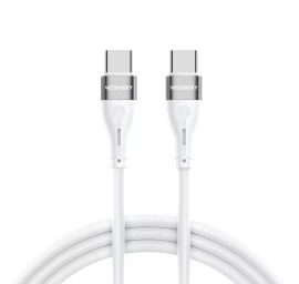 Patvarus Lankstus Usb-c - Usb-c Pd 65w 1 M Baltos Spalvos Kabelis