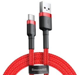 Patvarus Nailoninis Usb - Usb-c Qc3 Kabelis 3 M - Raudonas