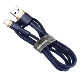 Patvarus Nailono Usb Kabelis Iphone Lightning Qc3.0 1.5a 2m Mėlynas
