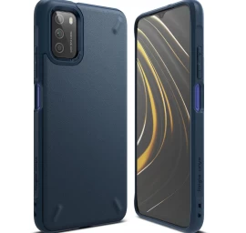 Patvarus Sustiprintas Dėklas Xiaomi Poco M3 Onyx Telefonui Tamsiai Mėlynas