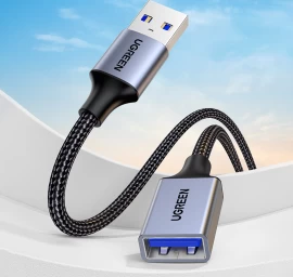 Patvarus Usb 3.0 5gb/s Kabelio Ilgintuvas 0,5 M Pilkos Spalvos