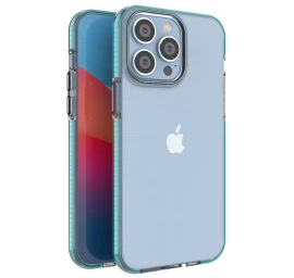Pavasarinis Dėklas iphone 14 Pro Max Silikoninis Dėklas Su Rėmeliu, šviesiai Mėlynas