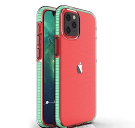 Pavasarinis Gelinis Dėklas Su Spalvotu Rėmeliu Iphone 13 Mini Mėtų Spalvos