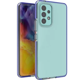 Pavasarinis Gelinis Dėklas Su Spalvotu Rėmeliu samsung Galaxy A73 - Tamsiai Mėlynas