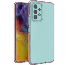 Pavasarinis Gelinis Dėklas Su Spalvotu Rėmeliu, Skirtas Samsung Galaxy A73, šviesiai Rožinės Spalvos Pavasarinis Gelinis Dėklas Su Spalvotu Rėmeliu, Skirtas Samsung Galaxy A73, šviesiai Rožinės Spalvos