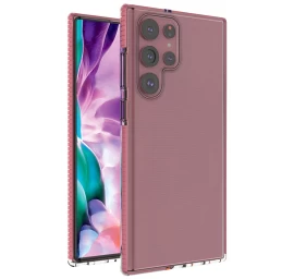 Pavasarinis Gelinis Dėklas Su Spalvotu Rėmeliu, Skirtas Samsung Galaxy S22 Ultra Light Pink