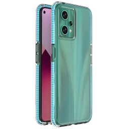 Pavasarinis Silikoninis Dėklas Realme 9 Pro Su šviesiai Mėlynu Rėmeliu