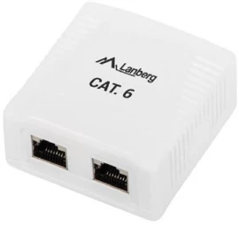 Paviršinio Montavimo Lizdas 2x Rj45 Cat.6 Baltas Ekranuotas