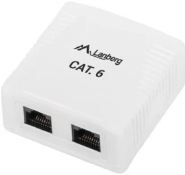 Paviršinio Montavimo Lizdas 2x Rj45 Cat.6 Baltas
