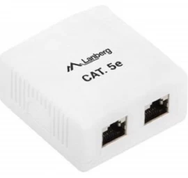 Paviršinis Lizdas 2x Rj45 Cat.5e Baltas Ekranuotas