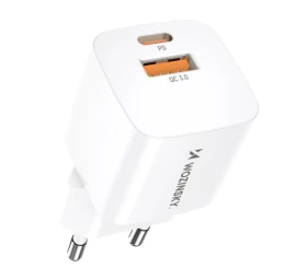 Pd Qc 3.0 100-240v 20w Usb-c Usb-a Tinklo įkroviklis, Baltas