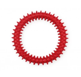 PET NOVA DENTAL raudonas spygliuotas žiedas 12.5cm 3vnt, TPR-DENTRING-RE