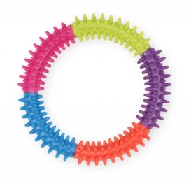 PET NOVA DENTAL spalvotas spygliuotas minkštas žiedas 12.5cm 2vnt, COLOURRING-XL