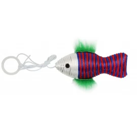 PET NOVA Fish žaislas katei su virvele 10x4cm 3vnt, CAT-FISH-P-B-10