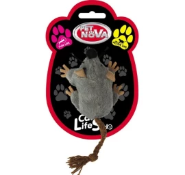 PET NOVA Plush Mouse pliušinė pelė katėms 7x5cm 3vnt, CAT-MOUSE-GR-7