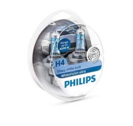 Philips lemputės White Vision Ultra, +60% H4, 60/55W, DUO 12342WV