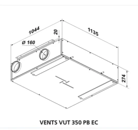 Palubinis rekuperatorius VUT 350 PB EC A14