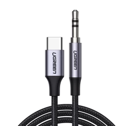 Pintas Garso Kabelis Usb-c - Mini Jack 3,5 Mm 1 M Pilkas