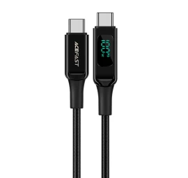 Pintas Kabelis Su Led Ekranu Usb-c 100w 20v 5a 2 M Juodas
