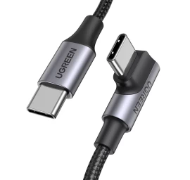 Pintas Usb-c Kampinis Kabelis 480mbps 2 M Juodas/pilkas