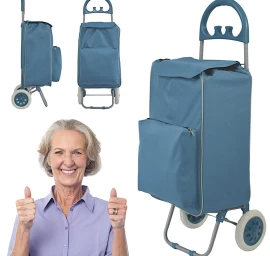 Pirkinių Vežimėlis Ant Ratukų Su Rėmu 40l Mėlynas