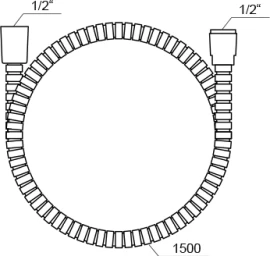 Plastikinė dušo žarna, 150 cmPlastikinė dušo žarna, 150 cm, 912.00